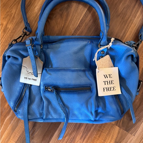 We The Free Sapphire Blue Leather baby Emerson Satchel Bag - Picture 6 of 6